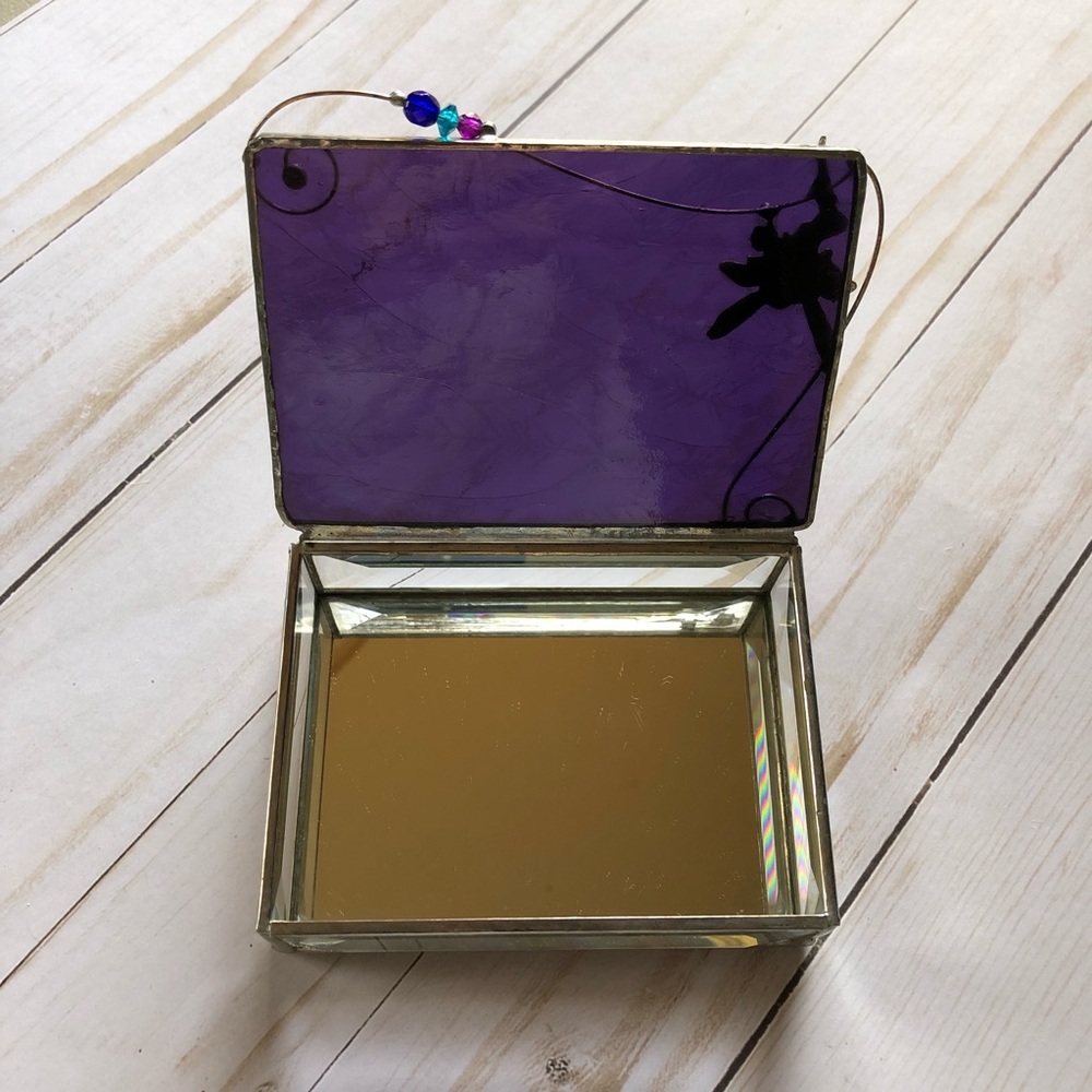 Beveled Glass Fairy Trinket Box - Picture 3 of 5